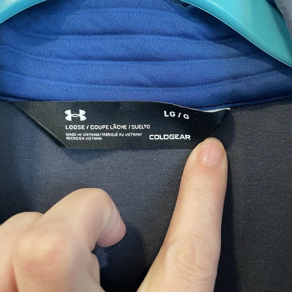 Under Armour Men’s Blue Loose Fit ColdGear 1/4 Zip Pullover Sweater - L
